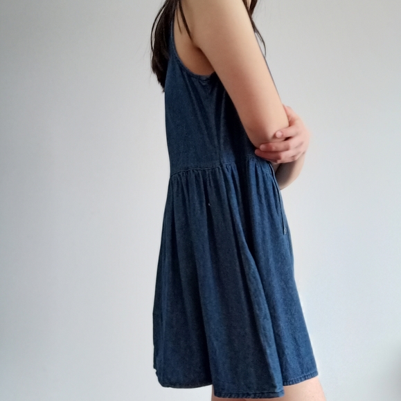 Denim Like Button Up Doll Dress - Picture 4 of 4